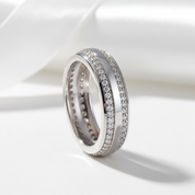 Double Row Pave Diamond Option Wedding Band-Black Diamonds New York