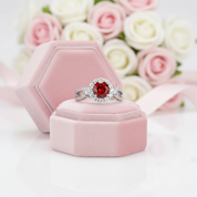 Double Shank 1.0 Ct Round Cut Diamond Halo Engagement Ring-Black Diamonds New York