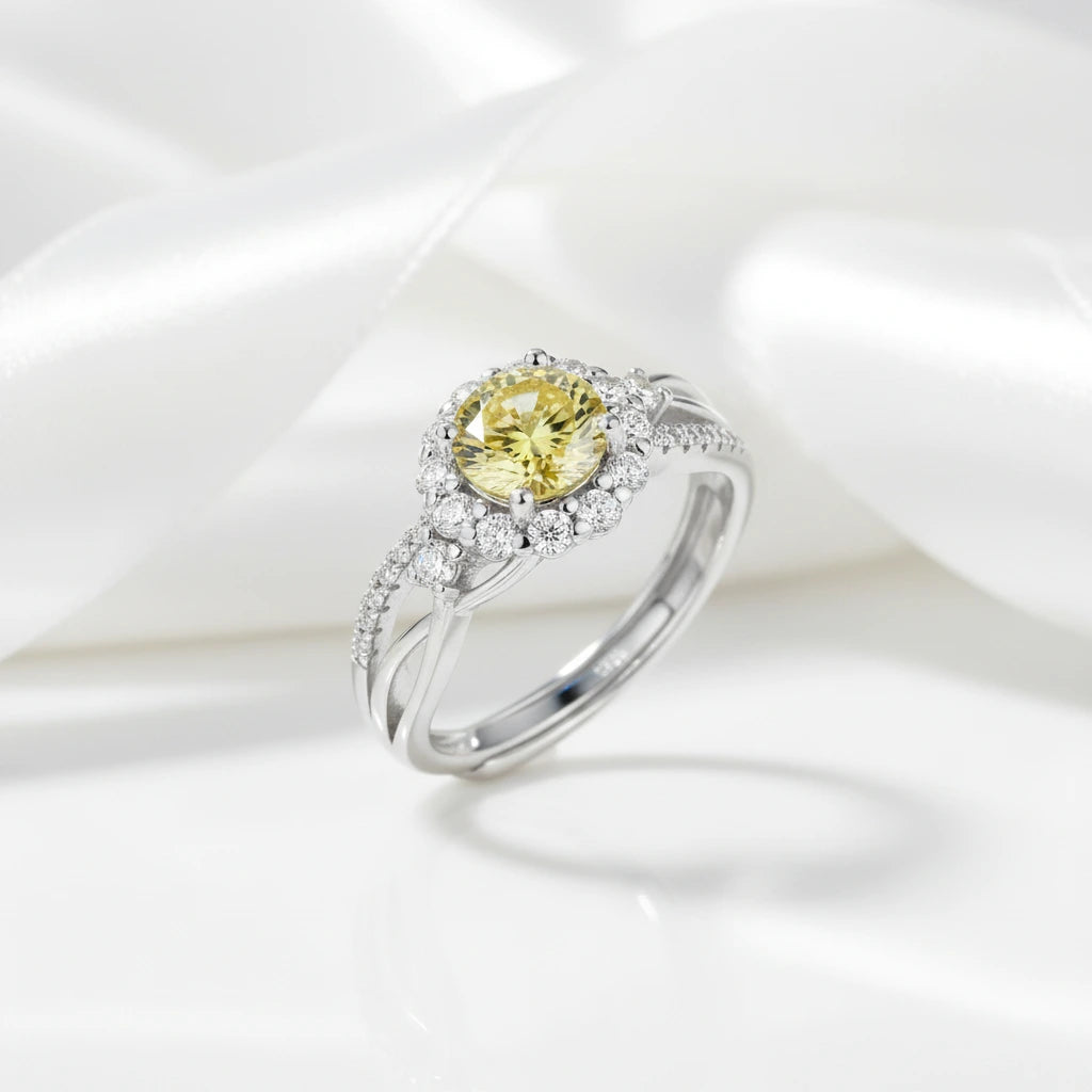 Double Shank 1.0 Ct Round Cut Diamond Halo Engagement Ring-Black Diamonds New York