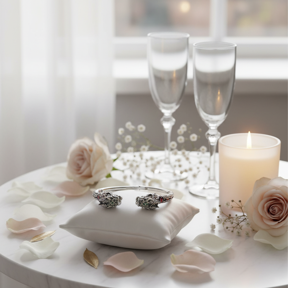 Dragon Head Punk Vintage Cuff Bracelet-Black Diamonds New York