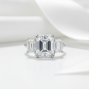 Emerald Cut Diamond Option 3 Stone Engagement Ring-Black Diamonds New York