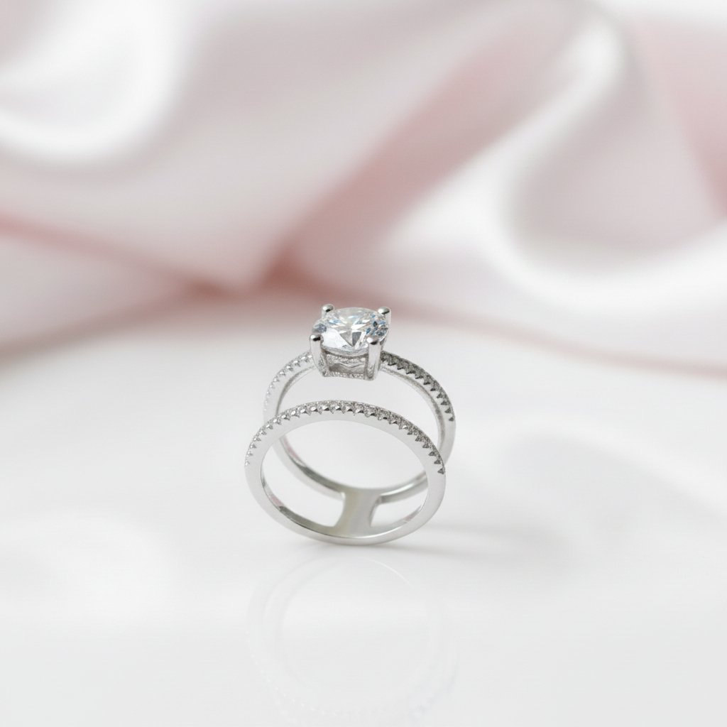 Elegant 1.25 Ct Round Cut Diamond Option Engagement Ring-Black Diamonds New York