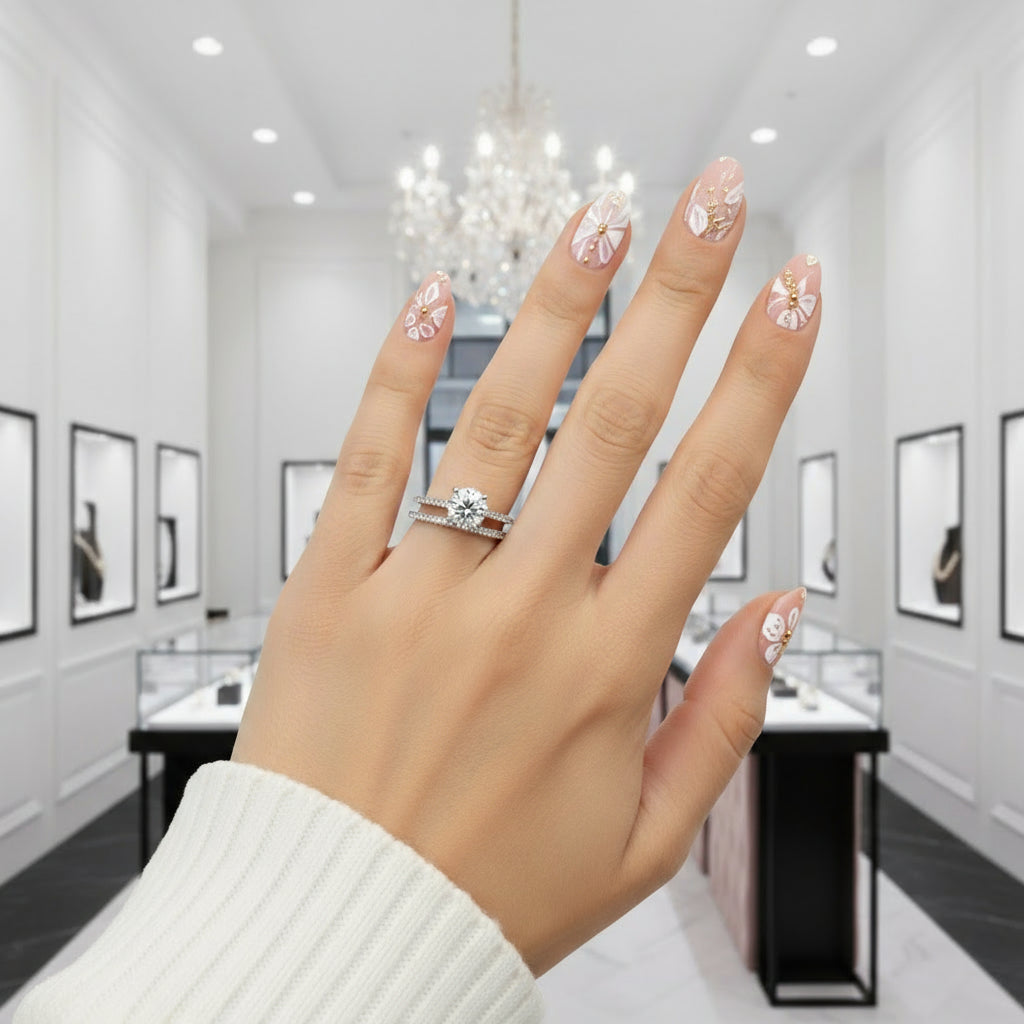 Elegant 1.25 Ct Round Cut Diamond Engagement Ring-Black Diamonds New York