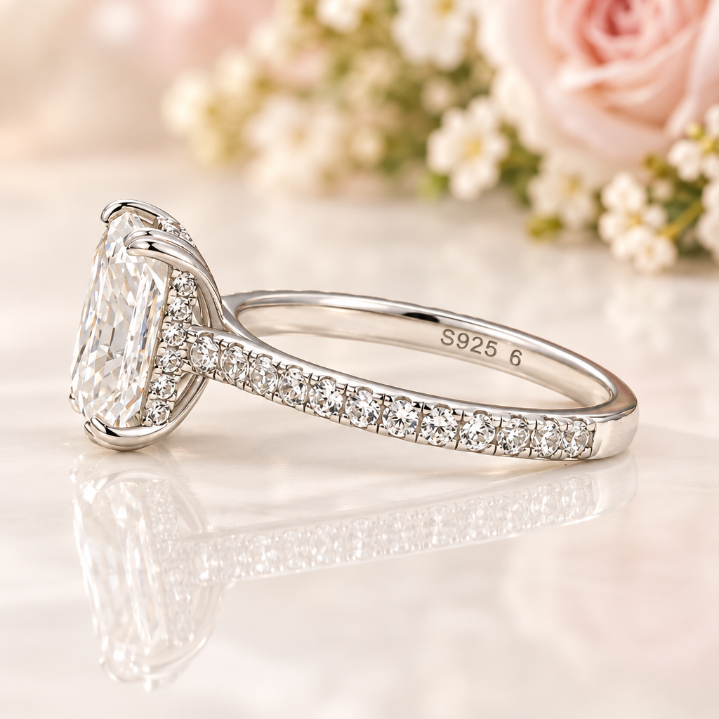 Elegant 3.0ct Radiant Cut Diamond Option Engagement Ring-Black Diamonds New York