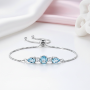 Elegant Azure Round & Pear Cut Bracelet-Black Diamonds New York