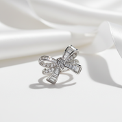 Elegant Bow-knot Design Engagement Ring-Black Diamonds New York
