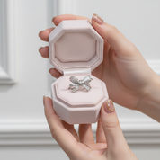 Elegant Bow-knot Design Engagement Ring-Black Diamonds New York