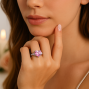 5.0 Ct Pink Heart Cut Diamond Engagement Ring-Black Diamonds New York
