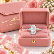 Elegant 3.0ct Radiant Cut Diamond Option Engagement Ring-Black Diamonds New York