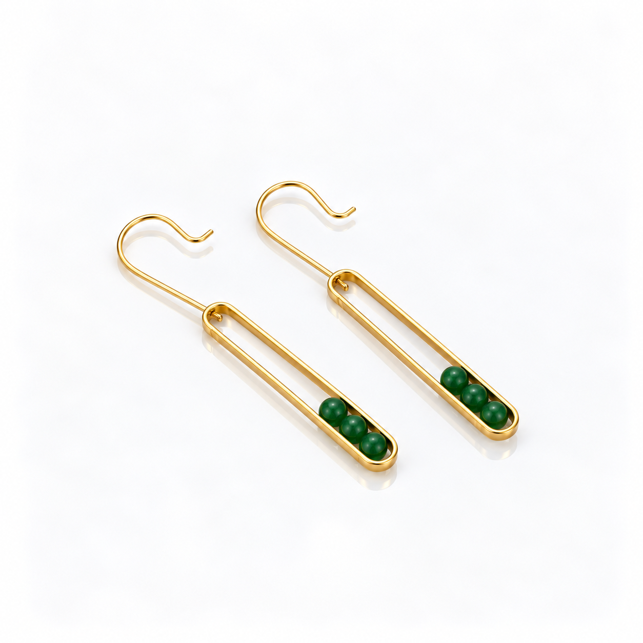 Elliptical Minimalist Dangle Earrings-Black Diamonds New York