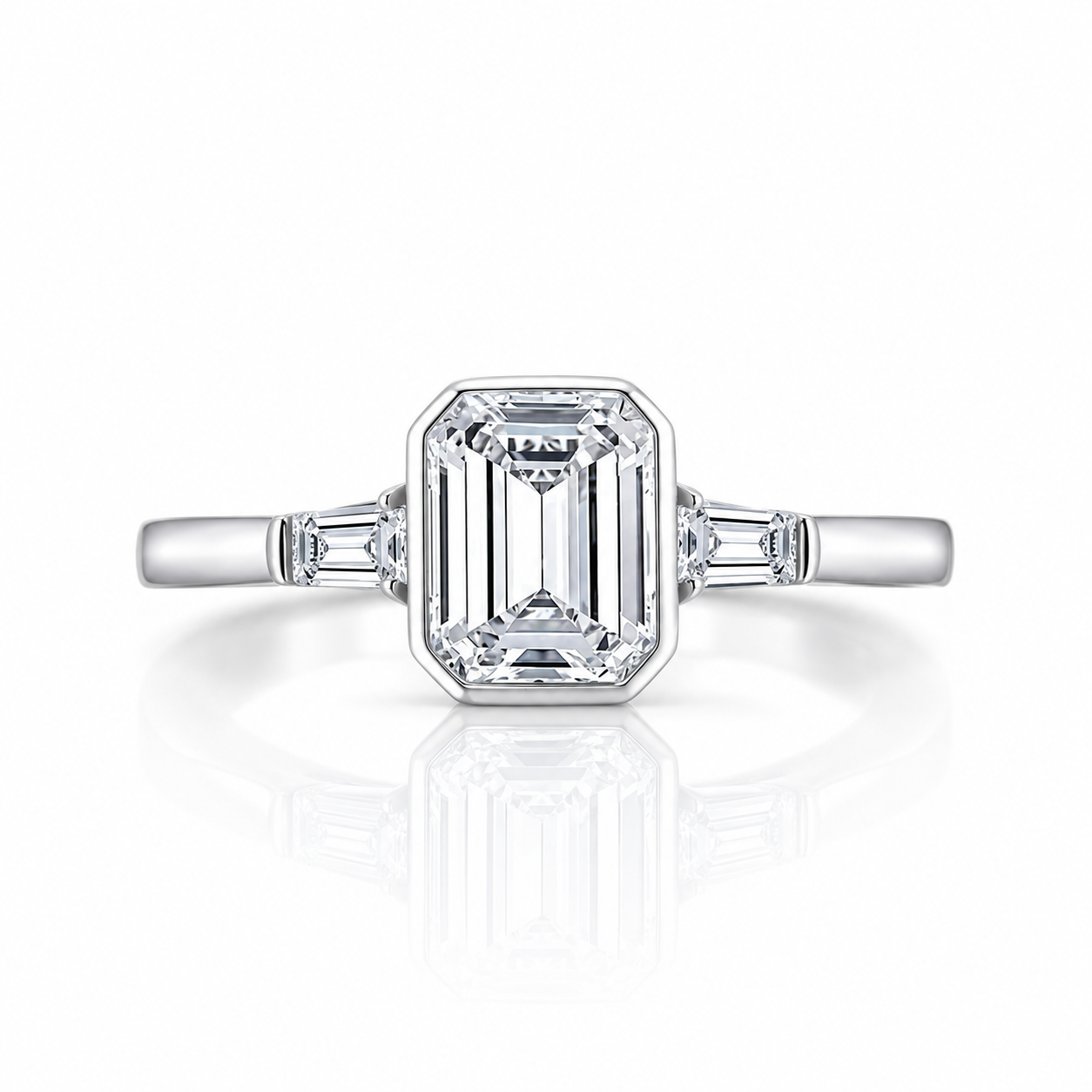 1.5ct Emerald Cut Diamond Option Engagement Ring-Black Diamonds New York