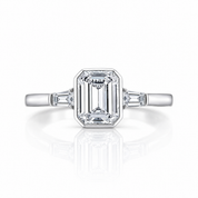 1.5ct Emerald Cut Diamond Option Engagement Ring-Black Diamonds New York