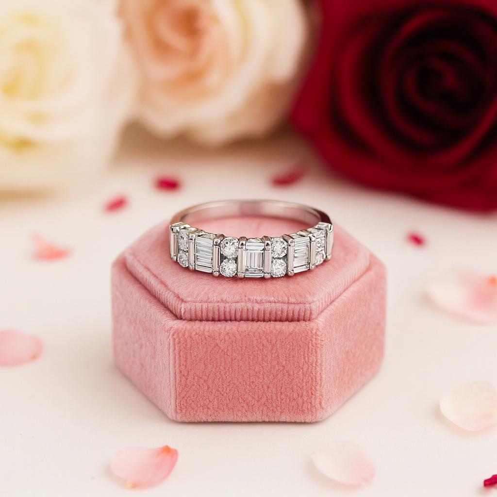 Emerald Cut Diamond Wedding Band-Black Diamonds New York