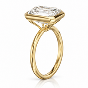 5ct Emerald Cut Diamond Option Bezel Engagement Ring-Black Diamonds New York