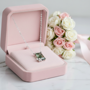 Emerald Cut Moss Agate Necklace with Bee-Black Diamonds New York