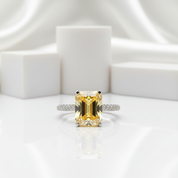 2.5ct Emerald Cut Yellow Diamond Engagement Ring-Black Diamonds New York