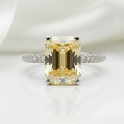2.5ct Emerald Cut Yellow Diamond Option Engagement Ring-Black Diamonds New York