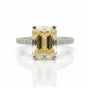 2.5ct Emerald Cut Yellow Diamond Option Engagement Ring-Black Diamonds New York