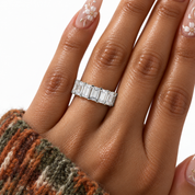 Eternity Emerald Cut Diamond Option Women's Wedding Band-Black Diamonds New York