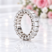 Eternity Emerald Cut Diamond Option Women's Wedding Band-Black Diamonds New York