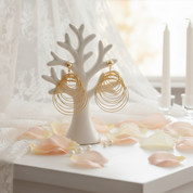 Exaggerated Golden Multiple Hoop Earrings-Black Diamonds New York