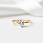 Exquisite 10k Yellow Gold Heart Diamond Option Solitaire Engagement Ring-Black Diamonds New York