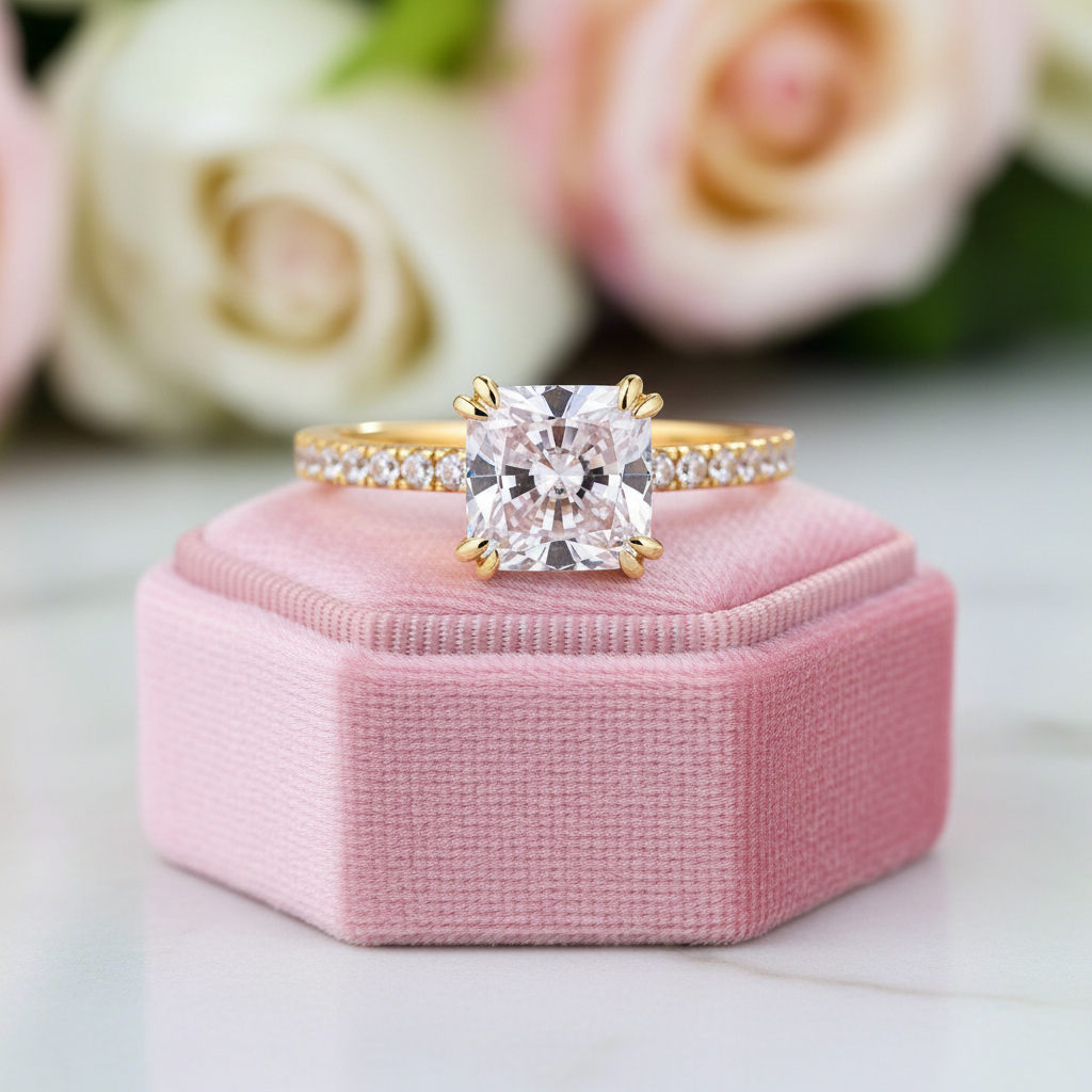 Exquisite Carat Princess Cut Engagement Ring – Black Diamonds