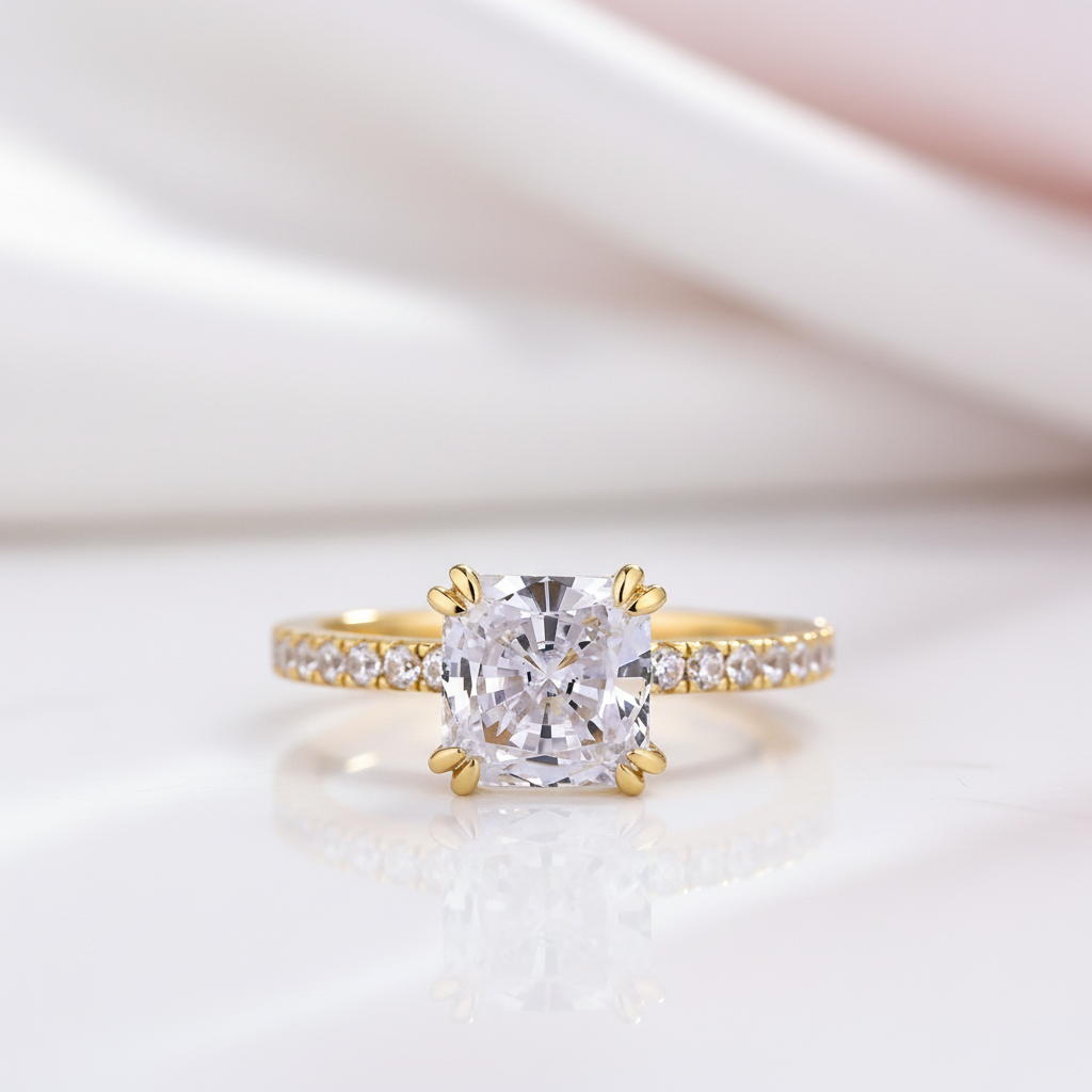 Exquisite 2.0 Carat Princess Cut Engagement Ring-Black Diamonds New York