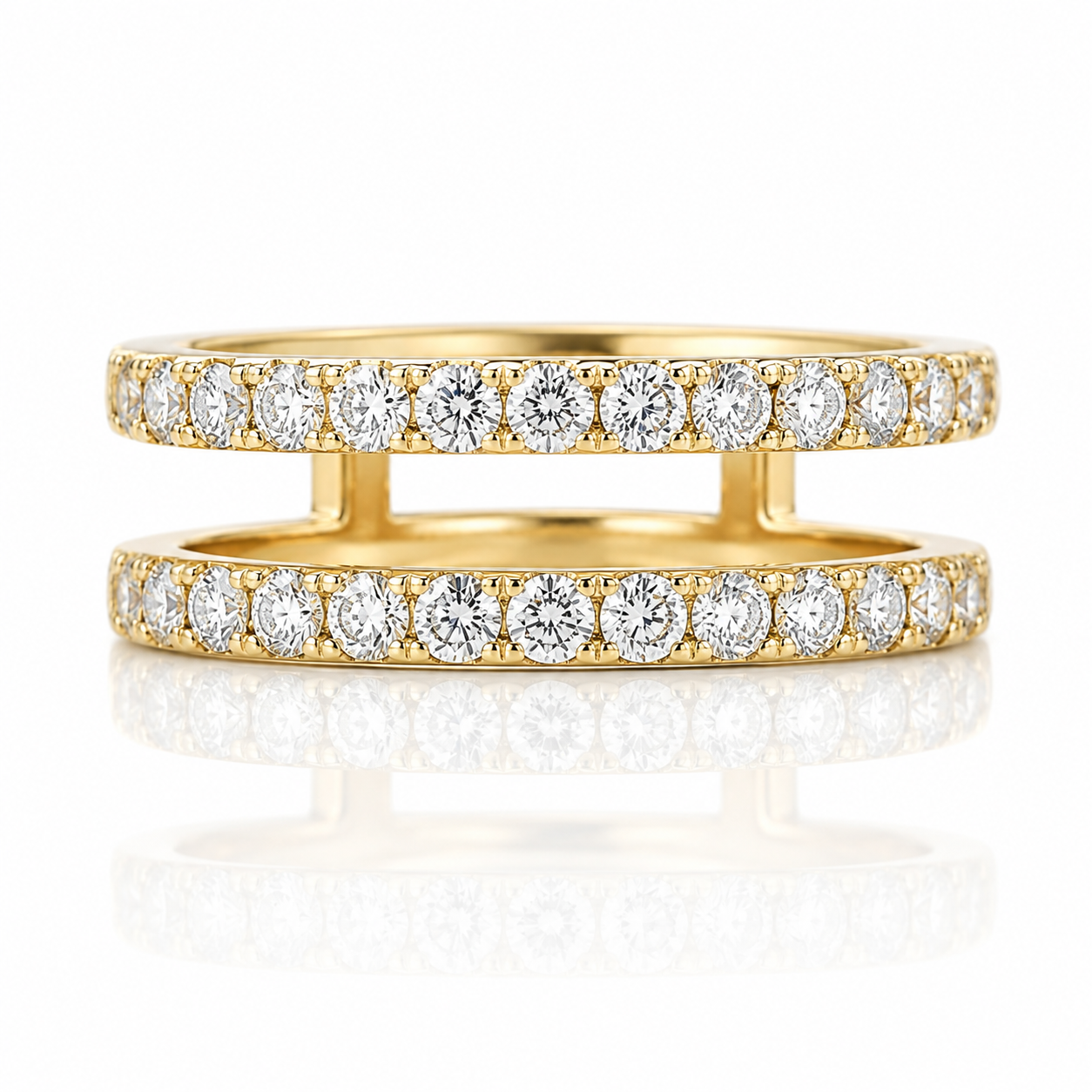 Exquisite Double Layer Round Cut Diamond Option Wedding Band Enhancer-Black Diamonds New York