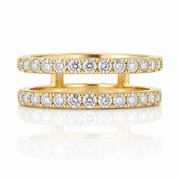 Exquisite Double Layer Round Cut Diamond Option Wedding Band Enhancer-Black Diamonds New York
