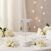 Exquisite Feather Buckle Earrings with Diamond-Black Diamonds New York