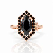 Fate- 1 Carat Black Diamond Option Victorian Gothic Ring-Black Diamonds New York