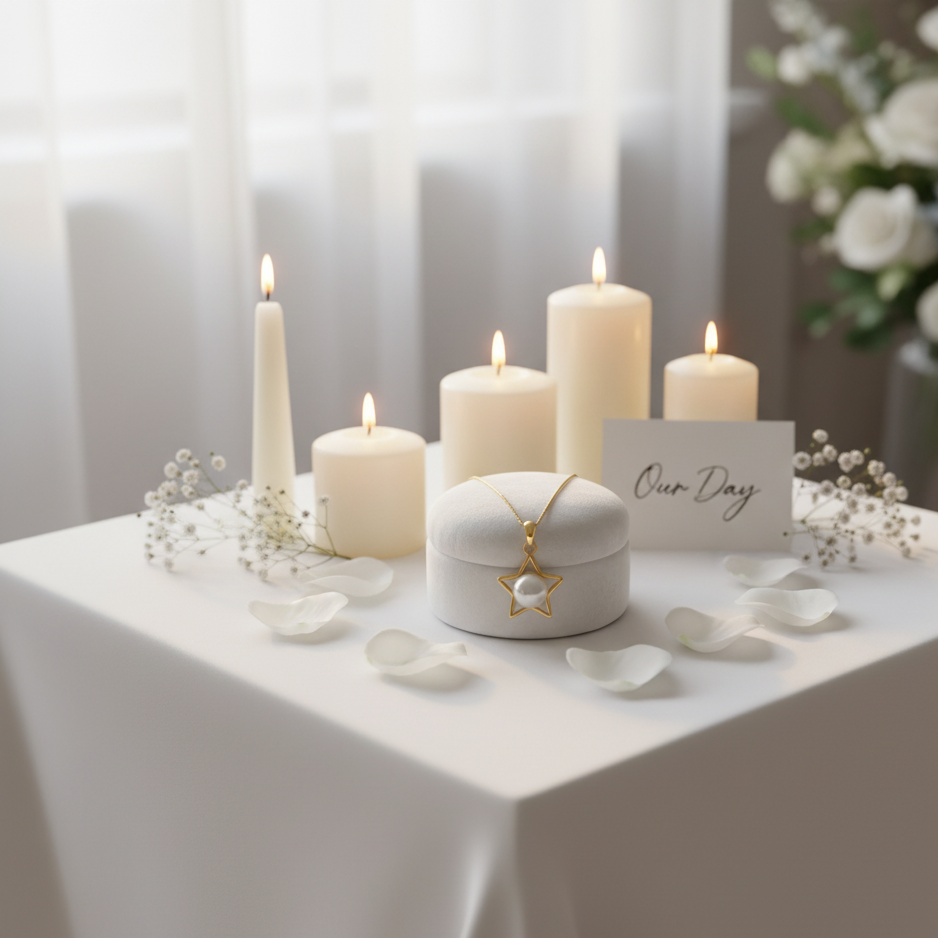 Five-pointed Star with Freshwater Pearl Necklace-Black Diamonds New York