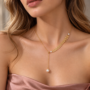 Freshwater Pearl 18k Yellow Gold Necklace-Black Diamonds New York