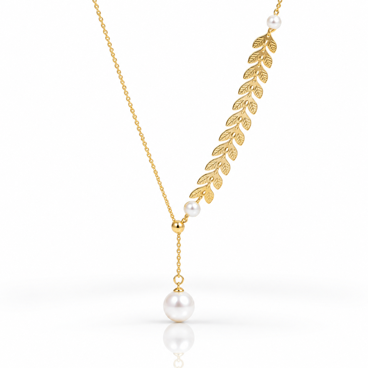 Freshwater Pearl 18k Yellow Gold Necklace-Black Diamonds New York