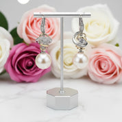 Freshwater Pearl Hook Drop Earrings-Black Diamonds New York