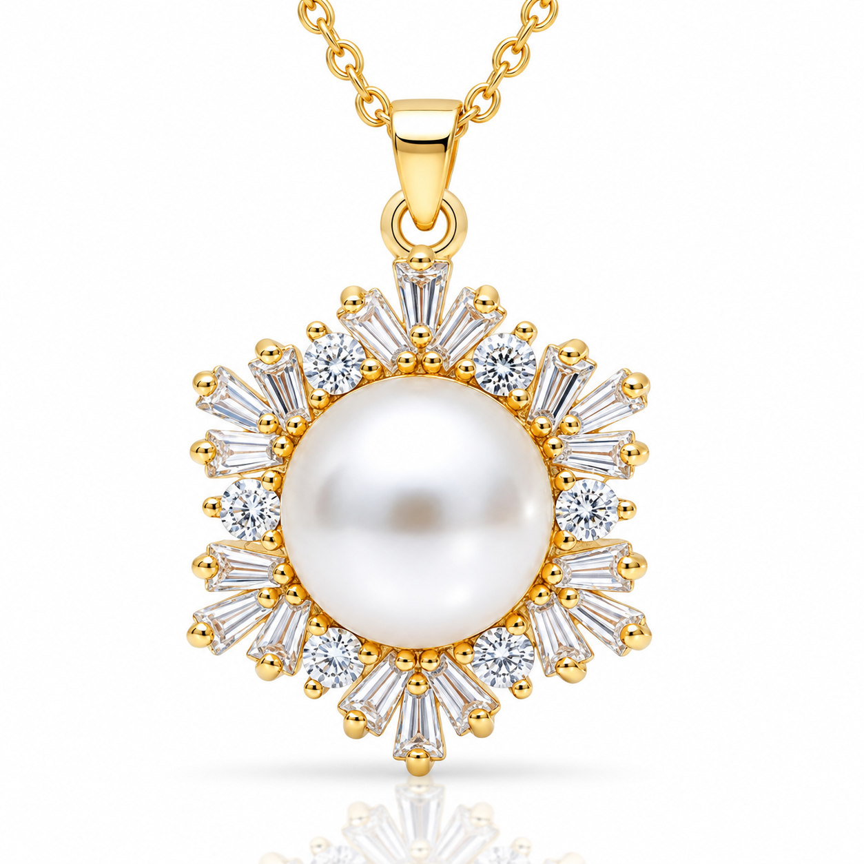 Freshwater Pearl Snowflake Necklace-Black Diamonds New York