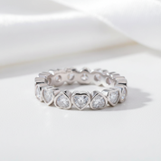 Full-Eternity Heart Shaped Diamond Option Stacking Wedding Band-Black Diamonds New York
