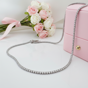 2mm Round Diamond Option Adjustable Tennis Necklace-Black Diamonds New York