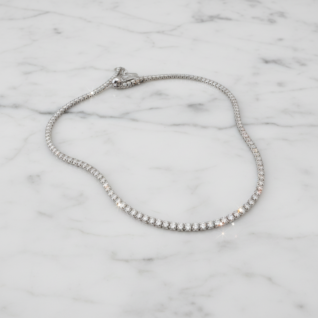 2mm Round Diamond Option Adjustable Tennis Necklace-Black Diamonds New York