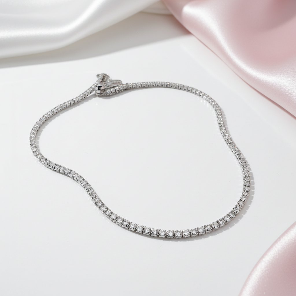 2mm Round Diamond Option Adjustable Tennis Necklace-Black Diamonds New York