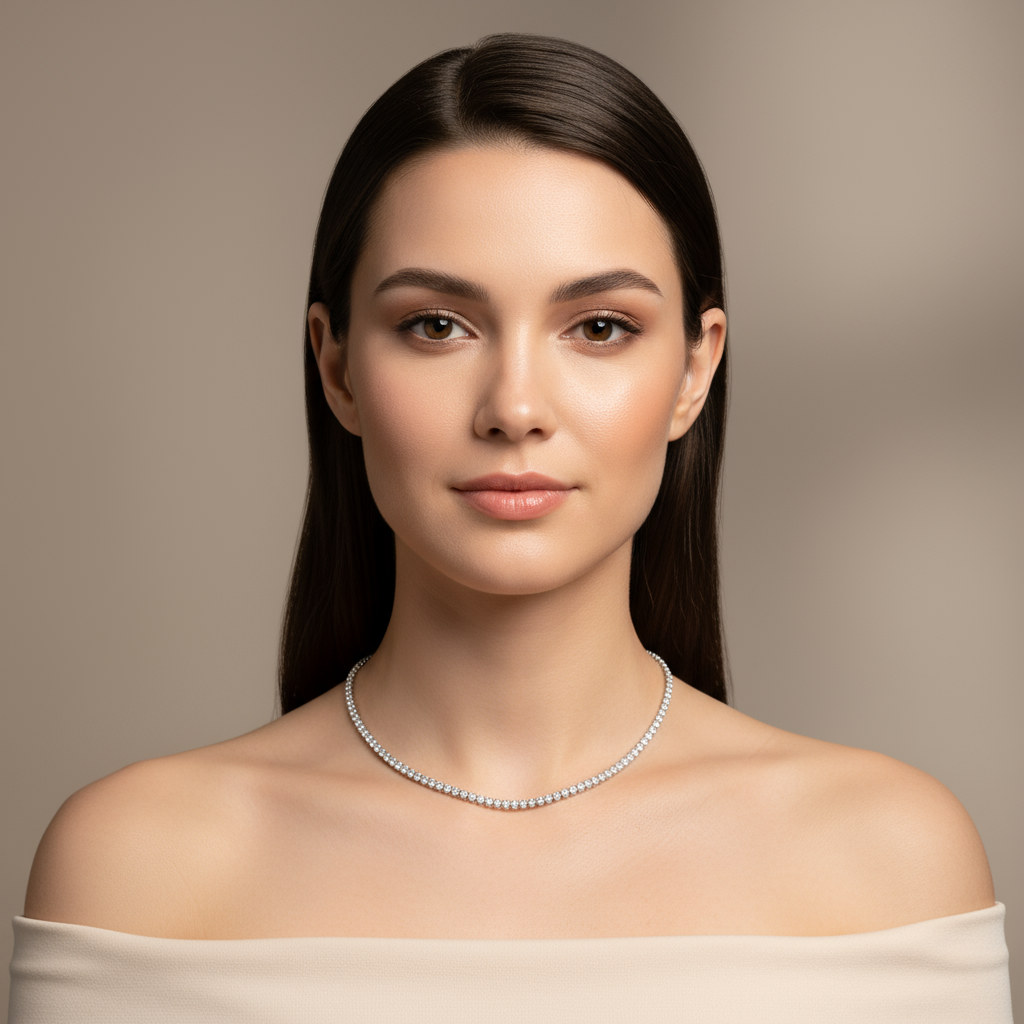 2mm Round Diamond Adjustable Tennis Necklace-Black Diamonds New York