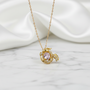 Flying Dragon Pendant Necklace with Lavender Quartz-Black Diamonds New York
