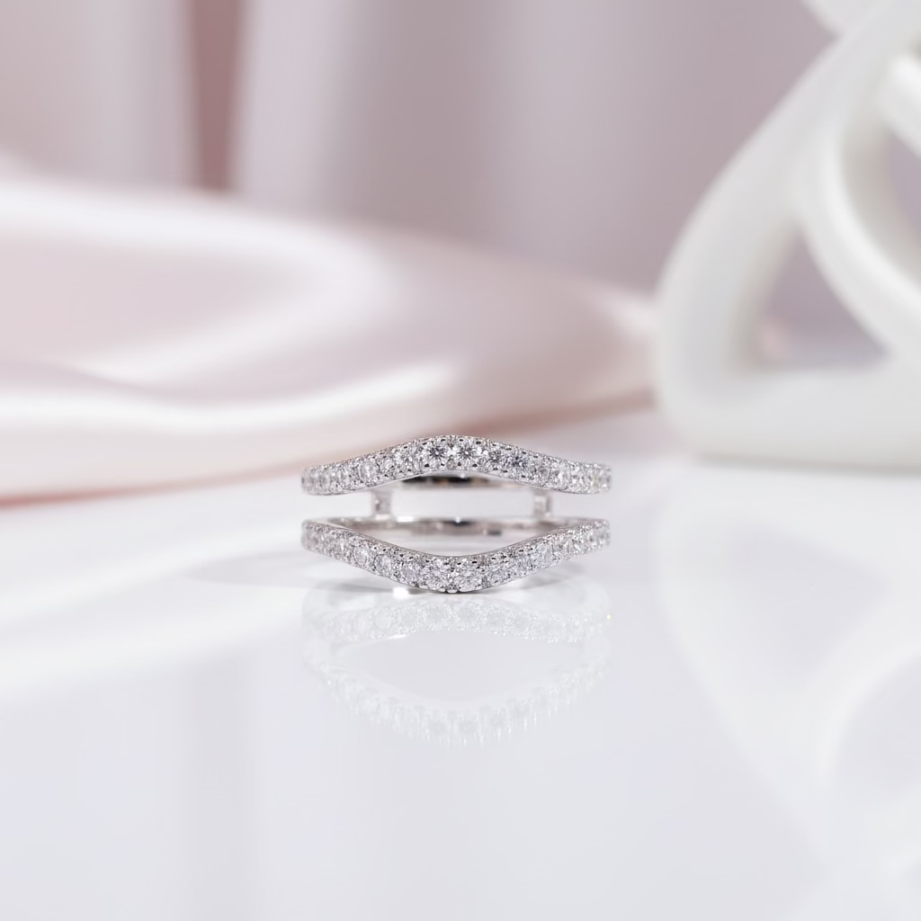 Round Cut Diamond Option Elegant Ring Enhancer-Black Diamonds New York