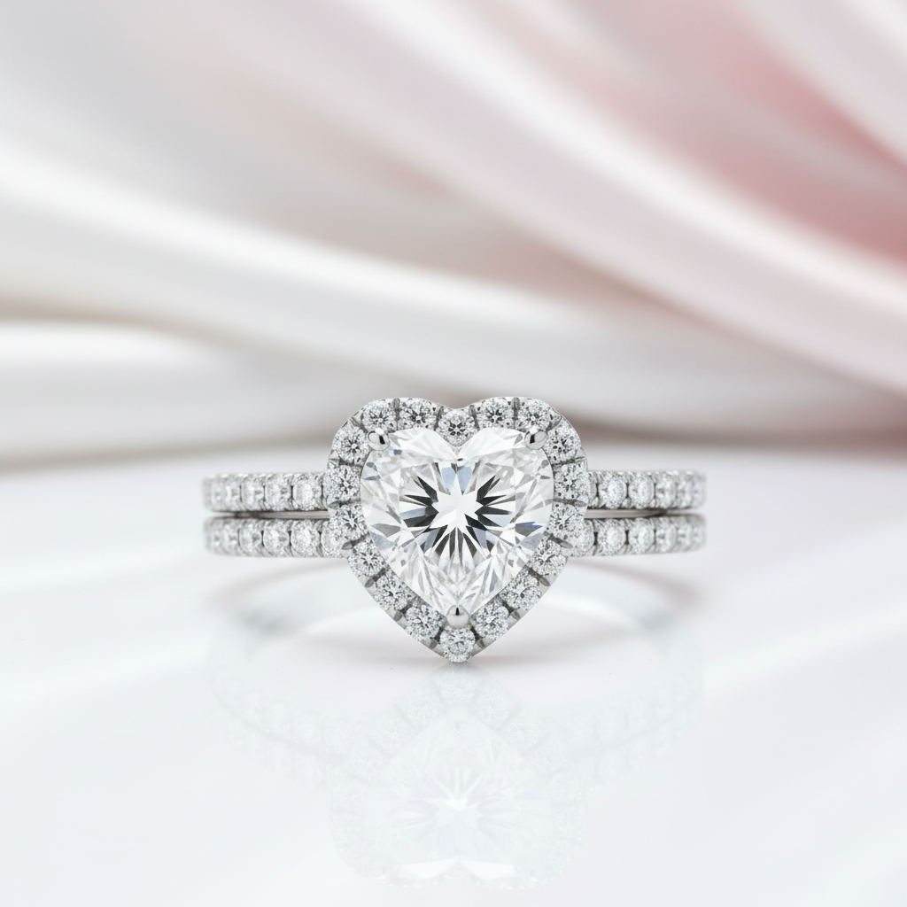 1ct Heart Cut Diamond Option Ring-Black Diamonds New York