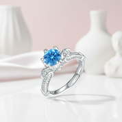 1Ct D Color Antique Style Round Diamond Engagement Ring-Black Diamonds New York