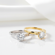 1ct D Color VVS1 Diamond Stud 8 Claw Ring-Black Diamonds New York