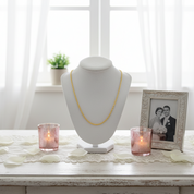 18k Yellow Gold Classic O Chain Necklace-Black Diamonds New York