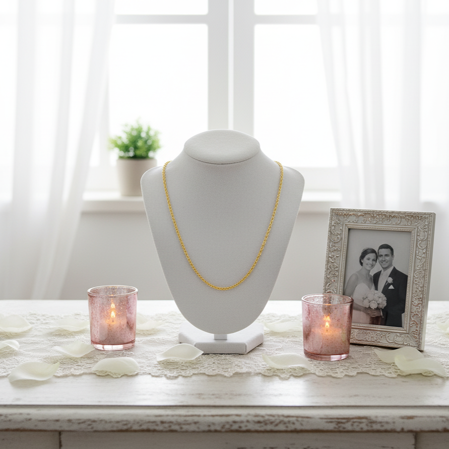 18k Yellow Gold Classic O Chain Necklace-Black Diamonds New York