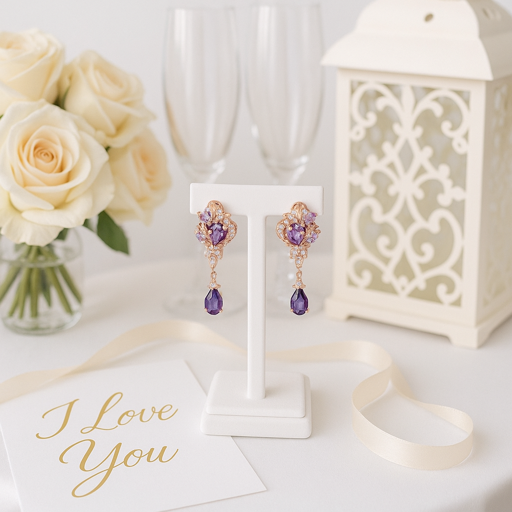 Gemstone Water Drop Earrings-Black Diamonds New York